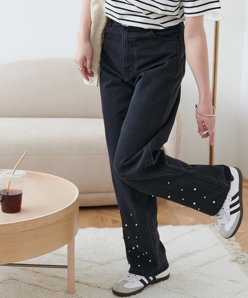 新品　ディスコート USコットンパールデニムパンツ Sサックスブルー 新品 ディスコート USコットンパールデニムパンツ Sサックス
