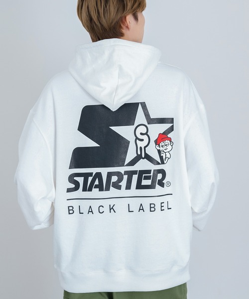 STARTER BLACK LABEL(スターターブラックレーベル)の「【SIDEWAY STANCE×STARTER BLACK LABEL】コラボ グラフィック プリント スウェット パーカー(パーカー・メンズ・ブラック/ホワイト・MEDIUM/X-LARGE/LARGE)」の4枚目の写真