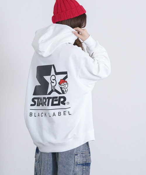 STARTER BLACK LABEL(スターターブラックレーベル)の「【SIDEWAY STANCE×STARTER BLACK LABEL】コラボ グラフィック プリント スウェット パーカー(パーカー・メンズ・ブラック/ホワイト・MEDIUM/X-LARGE/LARGE)」の7枚目の写真