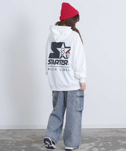 STARTER BLACK LABEL(スターターブラックレーベル)の「【SIDEWAY STANCE×STARTER BLACK LABEL】コラボ グラフィック プリント スウェット パーカー(パーカー・メンズ・ブラック/ホワイト・MEDIUM/X-LARGE/LARGE)」の8枚目の写真