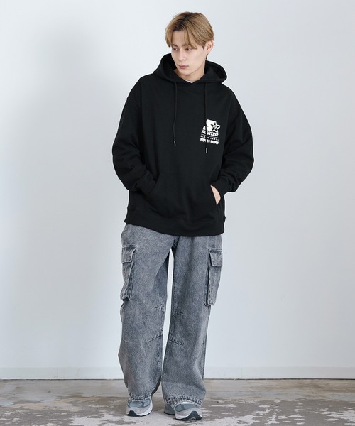 STARTER BLACK LABEL(スターターブラックレーベル)の「【SIDEWAY STANCE×STARTER BLACK LABEL】コラボ グラフィック プリント スウェット パーカー(パーカー・メンズ・ブラック/ホワイト・MEDIUM/X-LARGE/LARGE)」の11枚目の写真