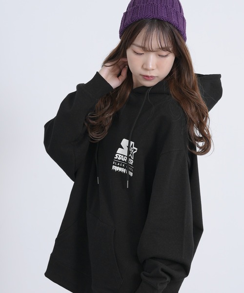 STARTER BLACK LABEL(スターターブラックレーベル)の「【SIDEWAY STANCE×STARTER BLACK LABEL】コラボ グラフィック プリント スウェット パーカー(パーカー・メンズ・ブラック/ホワイト・MEDIUM/X-LARGE/LARGE)」の12枚目の写真