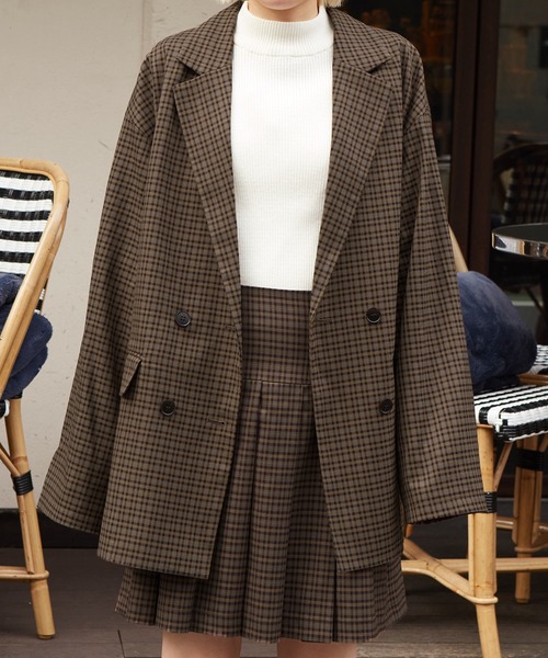 w closet（ダブルクローゼット）の「テーラードジャケット（テーラードジャケット・レディース・ベージュ/チェック/ライトグレー・FREE）」の20枚目の写真