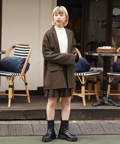 w closet（ダブルクローゼット）の「テーラードジャケット（テーラードジャケット・レディース・ベージュ/チェック/ライトグレー・FREE）」の22枚目の写真