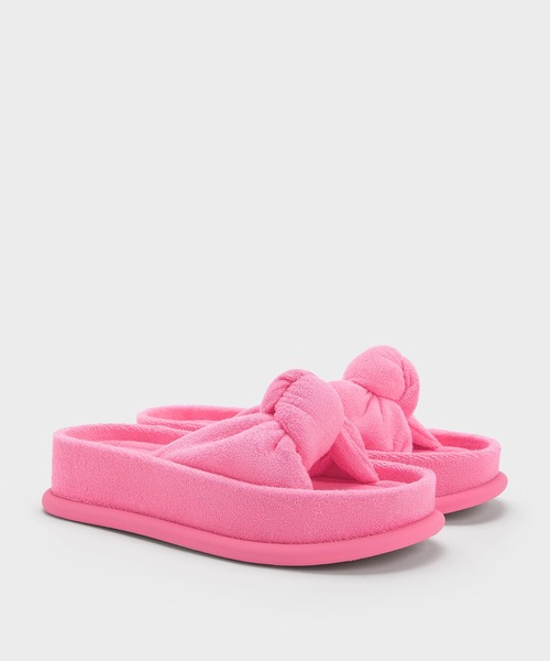 CHARLES & KEITH(チャールズ & キース)の「Loey ローイー テクスチャー ノットスライド(サンダル・レディース・ベージュ/ピンク・22.5cm/23cm/23.5cm/24.5cm/25cm/25.5cm)」の10枚目の写真