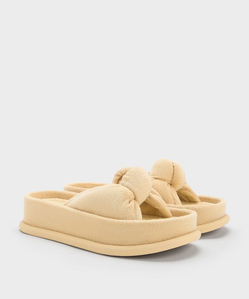 CHARLES & KEITH(チャールズ & キース)の「Loey ローイー テクスチャー ノットスライド(サンダル・レディース・ベージュ/ピンク・22.5cm/23cm/23.5cm/24.5cm/25cm/25.5cm)」の6枚目の写真