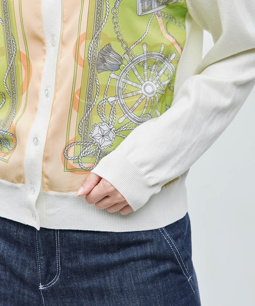 ROPE'（ロペ）の「【洗える】ヴィンテージスカーフプリントカーディガン【セットアップ対応】（カーディガン/ボレロ・レディース・ネイビー/オフホワイト・FREE）」の15枚目の写真