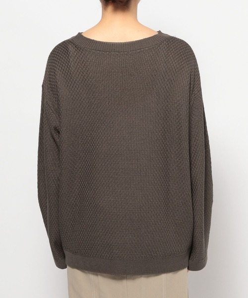 mysty woman(ミスティウーマン)の「ボリュームスリーブカノコ編みプルオーバー 108220(Tシャツ/カットソー・レディース・チャコールグレー/イエロー/アイボリー・FREE)」の11枚目の写真