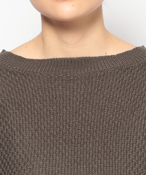 mysty woman(ミスティウーマン)の「ボリュームスリーブカノコ編みプルオーバー 108220(Tシャツ/カットソー・レディース・チャコールグレー/イエロー/アイボリー・FREE)」の13枚目の写真