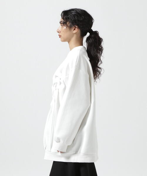 AULA(アウラ)の「AULA/アウラ/Smocking Pullover(スウェット・レディース・ホワイト/ブラック・F)」の10枚目の写真