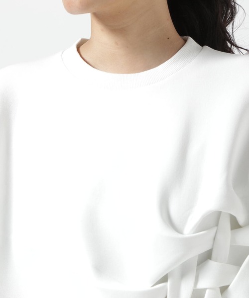 AULA(アウラ)の「AULA/アウラ/Smocking Pullover(スウェット・レディース・ホワイト/ブラック・F)」の12枚目の写真