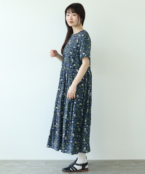 新品【bulle de savon 】アリッサム プリントワンピース bulle de savon（ビュルデサボン）の「アリッサム プリント