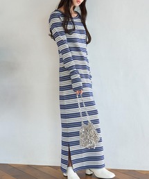 ジャガードマルチボーダーカットワンピ