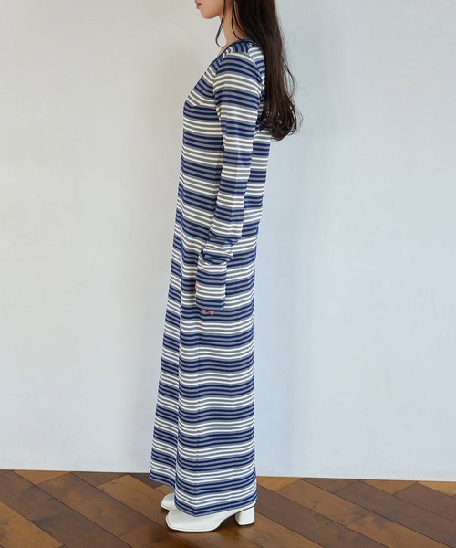 VIS（ビス）の「ジャガードマルチボーダーカットワンピ（ワンピース・レディース・ブラック系その他/グリーン系その他/ブルー系その他・FREE）」の21枚目の写真