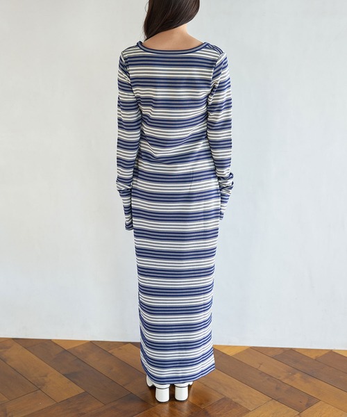 VIS（ビス）の「ジャガードマルチボーダーカットワンピ（ワンピース・レディース・ブラック系その他/グリーン系その他/ブルー系その他・FREE）」の20枚目の写真