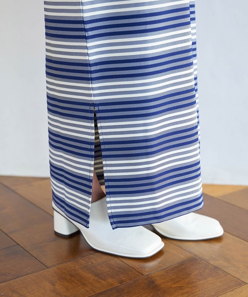 VIS（ビス）の「ジャガードマルチボーダーカットワンピ（ワンピース・レディース・ブラック系その他/グリーン系その他/ブルー系その他・FREE）」の15枚目の写真