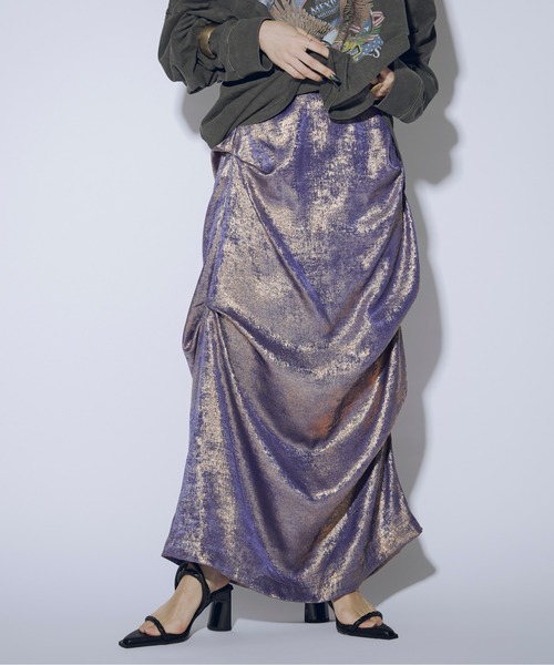 Ezick（エジック）の「Drape tack 箔プリントスカート（スカート・レディース・シルバー/ゴールド/その他・FREE）」の8枚目の写真