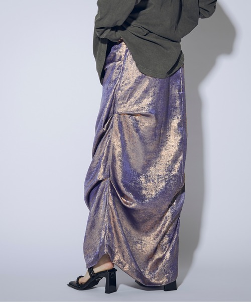 Ezick（エジック）の「Drape tack 箔プリントスカート（スカート・レディース・シルバー/ゴールド/その他・FREE）」の10枚目の写真