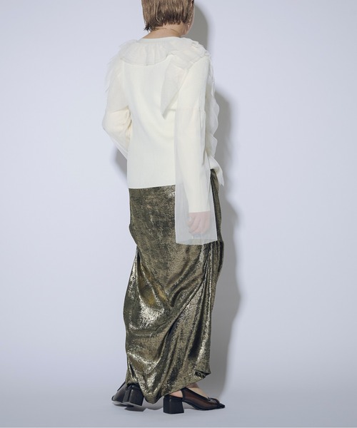 Ezick（エジック）の「Drape tack 箔プリントスカート（スカート・レディース・シルバー/ゴールド/その他・FREE）」の18枚目の写真