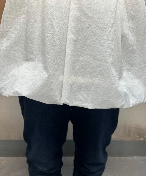 un dix cors（アンディコール）の「シアーオーガンブラウス（シャツ/ブラウス・レディース・オフホワイト/ネイビー/ブラウン・FREE）」の16枚目の写真