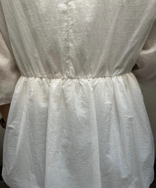 un dix cors（アンディコール）の「シアーオーガンブラウス（シャツ/ブラウス・レディース・オフホワイト/ネイビー/ブラウン・FREE）」の17枚目の写真