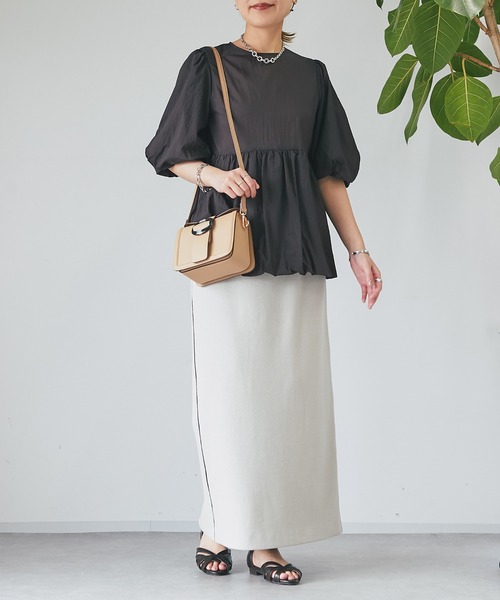 un dix cors（アンディコール）の「シアーオーガンブラウス（シャツ/ブラウス・レディース・オフホワイト/ネイビー/ブラウン・FREE）」の19枚目の写真