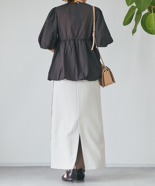 un dix cors（アンディコール）の「シアーオーガンブラウス（シャツ/ブラウス・レディース・オフホワイト/ネイビー/ブラウン・FREE）」の21枚目の写真