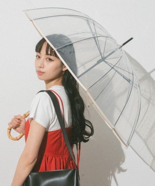 VANNIE U(ヴァニーユー)の「バンブークリアアンブレラ(長傘・レディース・グレー/ブラウン/ホワイト・FREE)」の2枚目の写真