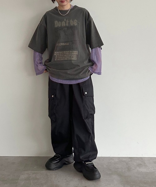 apres jour mignon（アプレジュールミニョン）の「ラメチュールシアートップス【ZOZOTOWN限定アイテム】（Tシャツ/カットソー・レディース・ピンク/パープル/ブラック/ブルー/グレー・フリー/X-LARGE）」の18枚目の写真