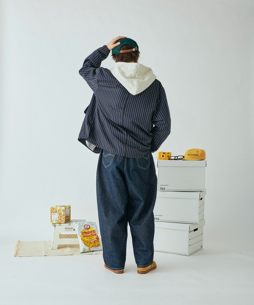 Adoon plain（アドーンプレーン）の「ストライプ2タックワイドパンツ（その他パンツ・メンズ・チャコールグレー/ネイビー・LARGE/MEDIUM/SMALL）」の16枚目の写真