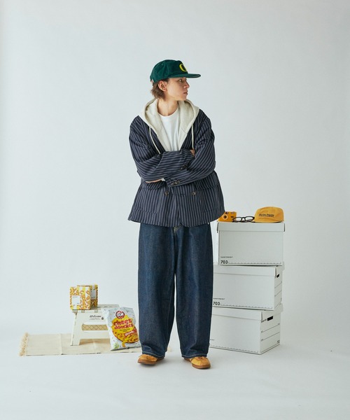 Adoon plain（アドーンプレーン）の「ストライプ2タックワイドパンツ（その他パンツ・メンズ・チャコールグレー/ネイビー・LARGE/MEDIUM/SMALL）」の13枚目の写真