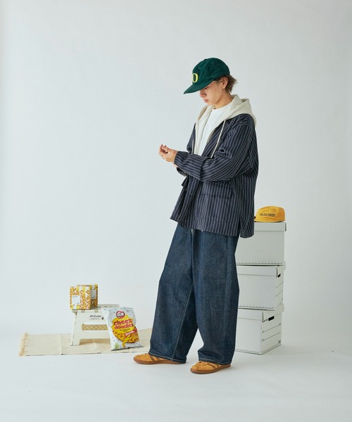 Adoon plain（アドーンプレーン）の「ストライプ2タックワイドパンツ（その他パンツ・メンズ・チャコールグレー/ネイビー・LARGE/MEDIUM/SMALL）」の15枚目の写真