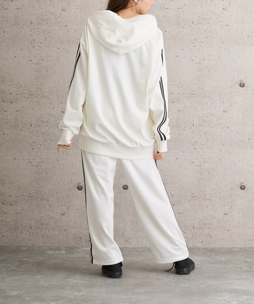 NORA(ノラ)の「NORA/ノラ/ジャージラインパンツ(その他パンツ・レディース・ホワイト/グレー系その他3/チャコールグレー・M/L/XL)」の12枚目の写真