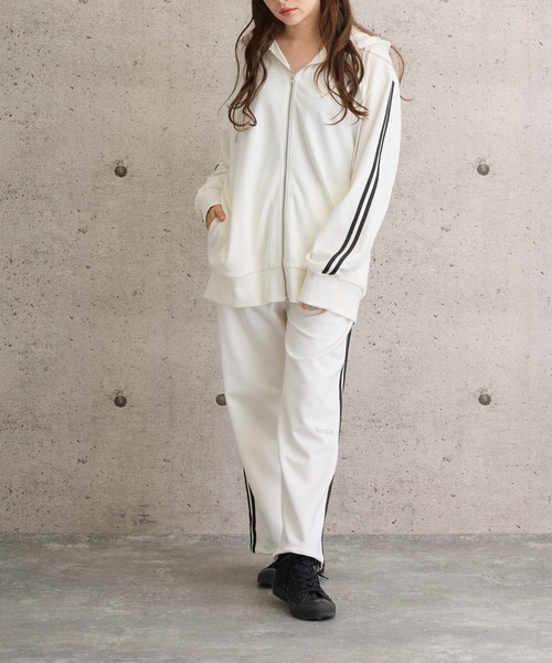 NORA(ノラ)の「NORA/ノラ/ジャージラインパンツ(その他パンツ・レディース・ホワイト/グレー系その他3/チャコールグレー・M/L/XL)」の17枚目の写真