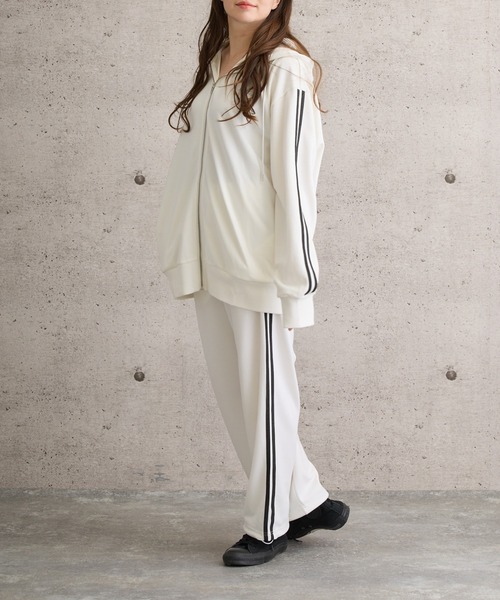 NORA(ノラ)の「NORA/ノラ/ジャージラインパンツ(その他パンツ・レディース・ホワイト/グレー系その他3/チャコールグレー・M/L/XL)」の18枚目の写真
