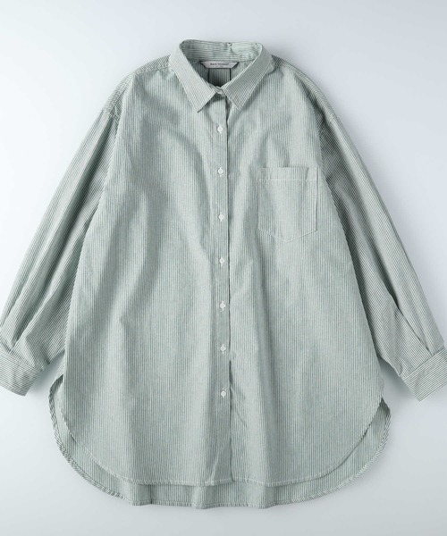 BACK NUMBER(バックナンバー)の「【BACK NUMBER】ビッグシルエット長袖シャツ(シャツ/ブラウス・レディース・ブルー/ネイビー/キナリ/グリーン・フリー)」の10枚目の写真