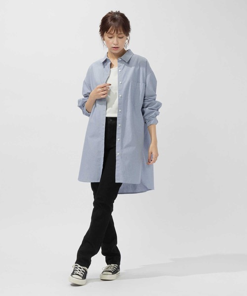 BACK NUMBER(バックナンバー)の「【BACK NUMBER】ビッグシルエット長袖シャツ(シャツ/ブラウス・レディース・ブルー/ネイビー/キナリ/グリーン・フリー)」の7枚目の写真