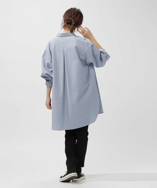 BACK NUMBER(バックナンバー)の「【BACK NUMBER】ビッグシルエット長袖シャツ(シャツ/ブラウス・レディース・ブルー/ネイビー/キナリ/グリーン・フリー)」の8枚目の写真