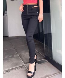 GYDA | ハイウエスト オープンフロントファスナー デザインスキニーデニムパンツ(デニムパンツ)