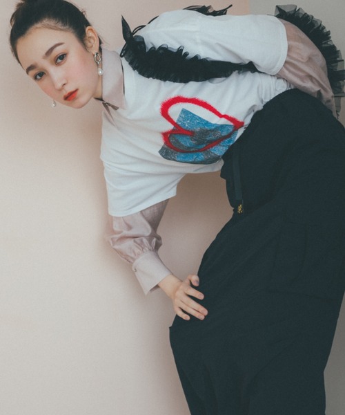 VIS（ビス）の「90’SヴィンテージライクツアーTシャツ（Tシャツ/カットソー・レディース・チャコールグレー/ホワイト・FREE）」の2枚目の写真