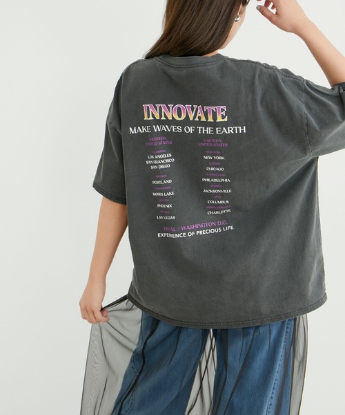 VIS（ビス）の「90’SヴィンテージライクツアーTシャツ（Tシャツ/カットソー・レディース・チャコールグレー/ホワイト・FREE）」の22枚目の写真