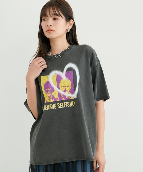 VIS（ビス）の「90’SヴィンテージライクツアーTシャツ（Tシャツ/カットソー・レディース・チャコールグレー/ホワイト・FREE）」の4枚目の写真
