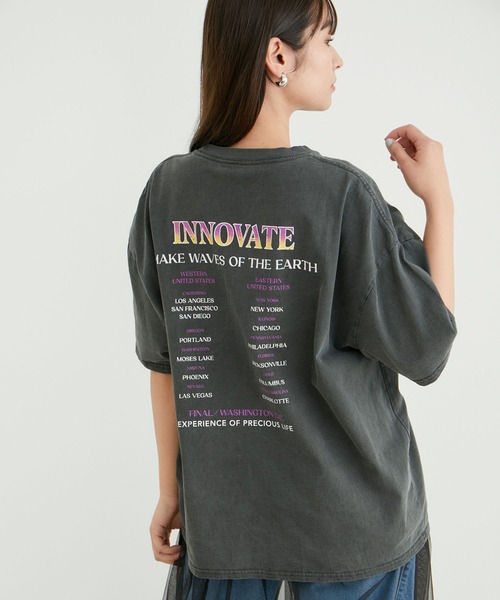 VIS（ビス）の「90’SヴィンテージライクツアーTシャツ（Tシャツ/カットソー・レディース・チャコールグレー/ホワイト・FREE）」の5枚目の写真