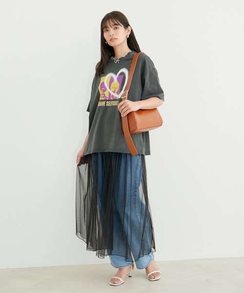 VIS（ビス）の「90’SヴィンテージライクツアーTシャツ（Tシャツ/カットソー・レディース・チャコールグレー/ホワイト・FREE）」の6枚目の写真