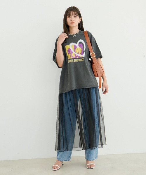 VIS（ビス）の「90’SヴィンテージライクツアーTシャツ（Tシャツ/カットソー・レディース・チャコールグレー/ホワイト・FREE）」の7枚目の写真
