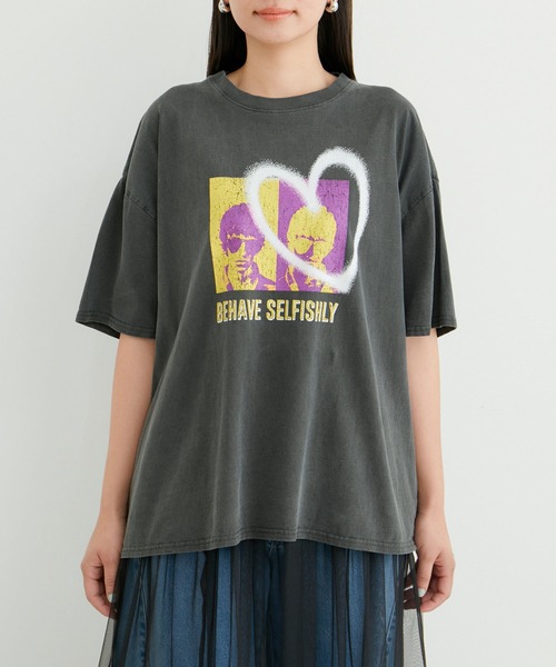VIS（ビス）の「90’SヴィンテージライクツアーTシャツ（Tシャツ/カットソー・レディース・チャコールグレー/ホワイト・FREE）」の8枚目の写真