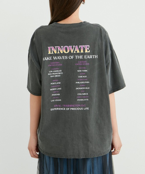 VIS（ビス）の「90’SヴィンテージライクツアーTシャツ（Tシャツ/カットソー・レディース・チャコールグレー/ホワイト・FREE）」の10枚目の写真