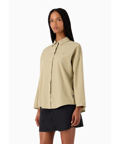 EMPORIO ARMANI(エンポリオアルマーニ)の「【エンポリオ アルマーニ】Emporio Armani Sustainability Values Capsule Collection シャツ オーガニックポプリン ガーメントダイ(シャツ/ブラウス・レディース・カーキブラウン・40/38/36)」の6枚目の写真