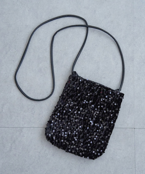 VENCEEXCHANGE（ヴァンスエクスチェンジ）の「スパンコールフラットショルダーバッグ（ショルダーバッグ・レディース・ブラウン/その他2/シルバー/ブラック・FREE）」の2枚目の写真