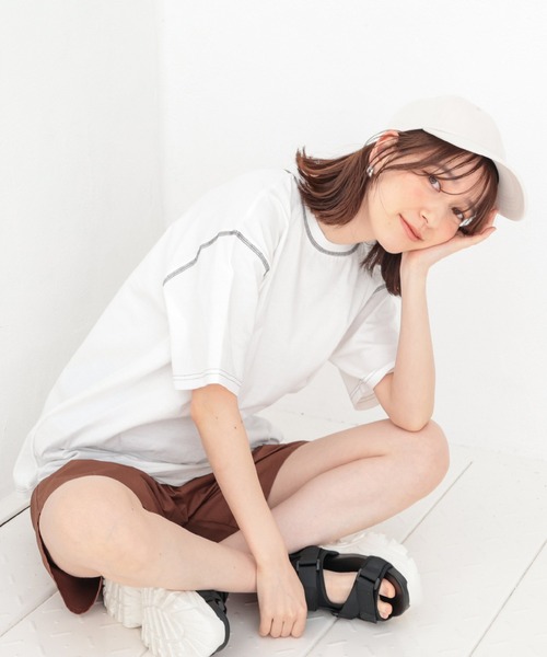 Honeys（ハニーズ）の「イージーハーフパンツ（その他パンツ・レディース・カーキ/ブラック/アイボリー/ブラウン/ベージュ/スミクロ・M/S/SS/LL/L）」の7枚目の写真